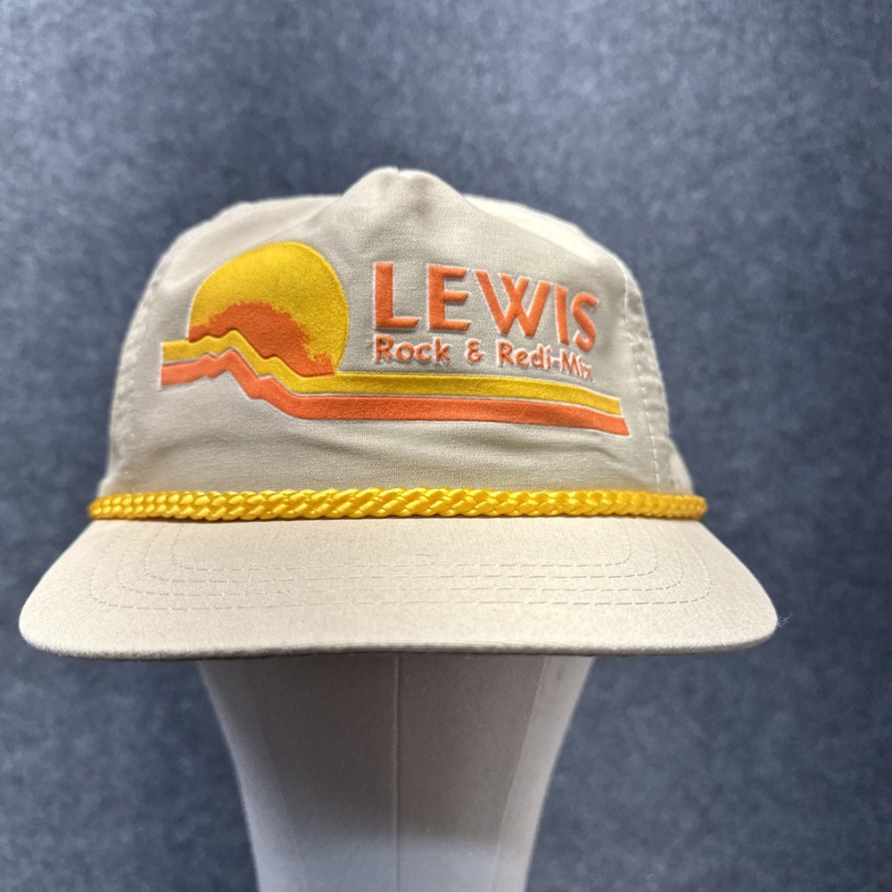 Vintage 80s Lewis Rock Redi-Mix Hat Battle Ground WA Rope Cap Trucker USA